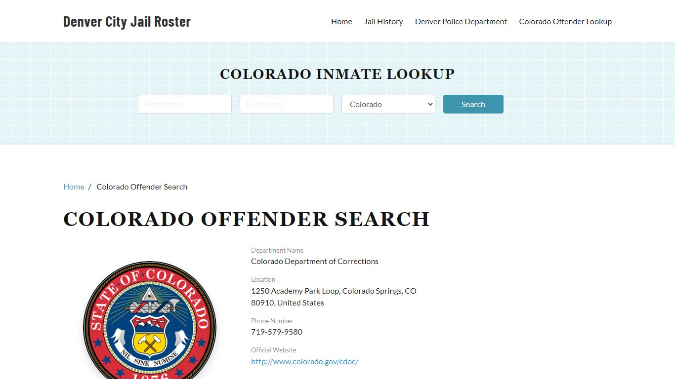 Colorado Offender Lookup, City Jail Records Search