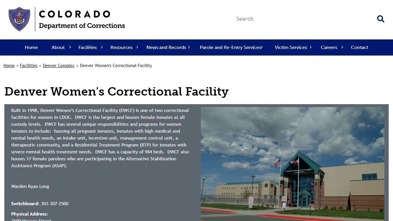 Denver Women's Correctional Facility | Department of Corrections