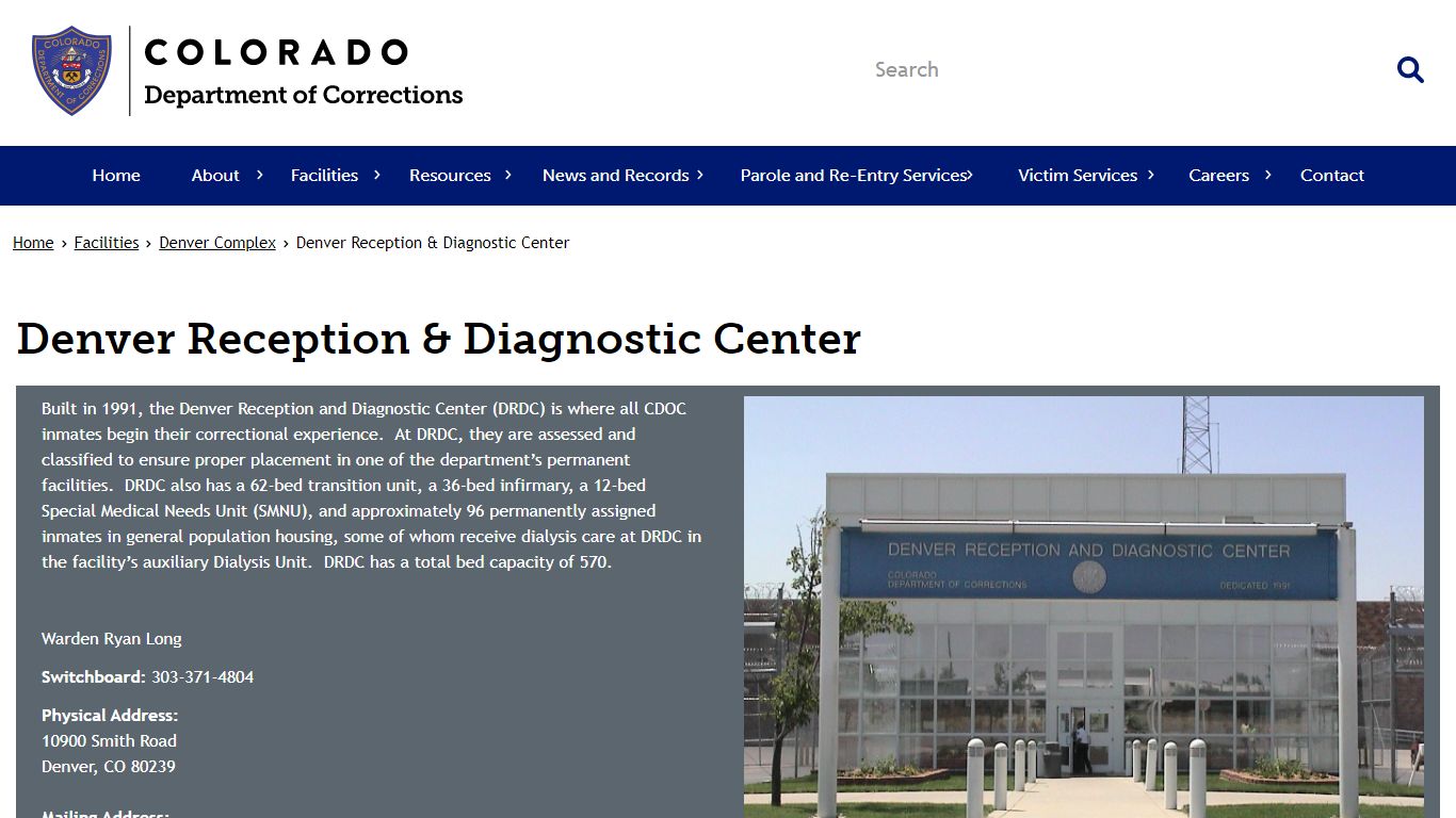 Denver Reception & Diagnostic Center | Department of Corrections